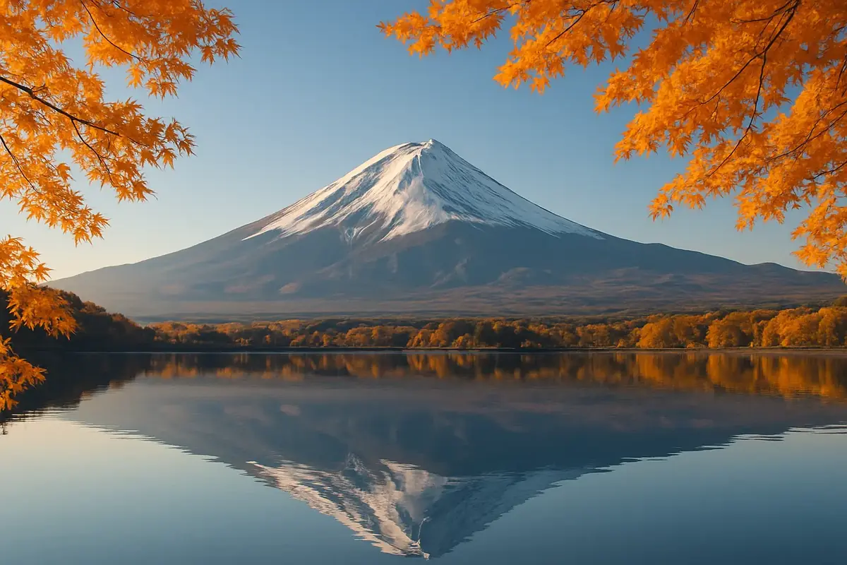 mont fuji automne neige