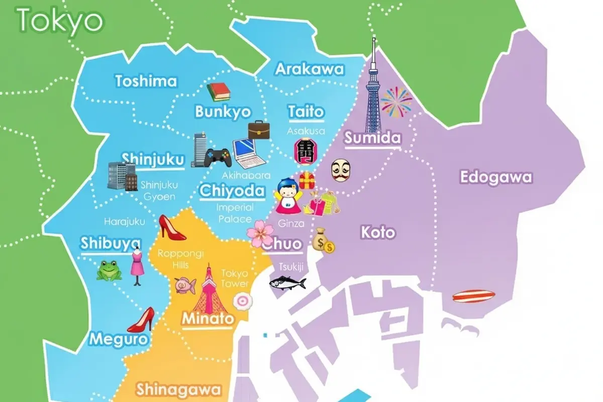 map of tokyo district
