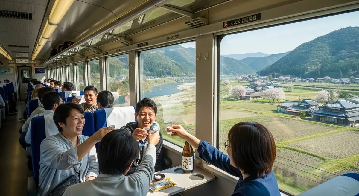 saké, train, japon, voyage