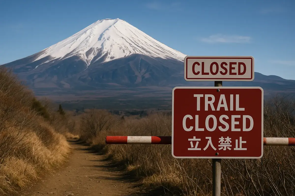Fermeture sentiers Mont Fuji