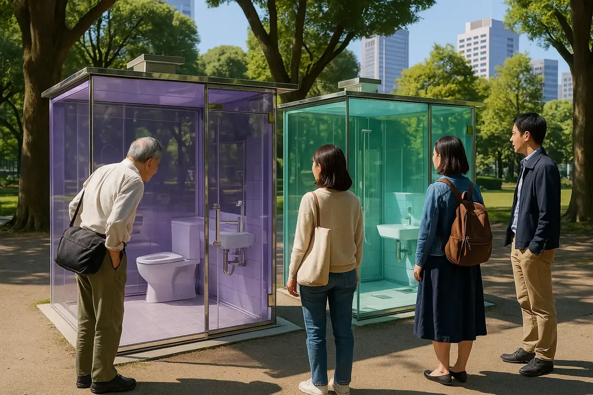 Toilettes transparentes Tokyo architecture