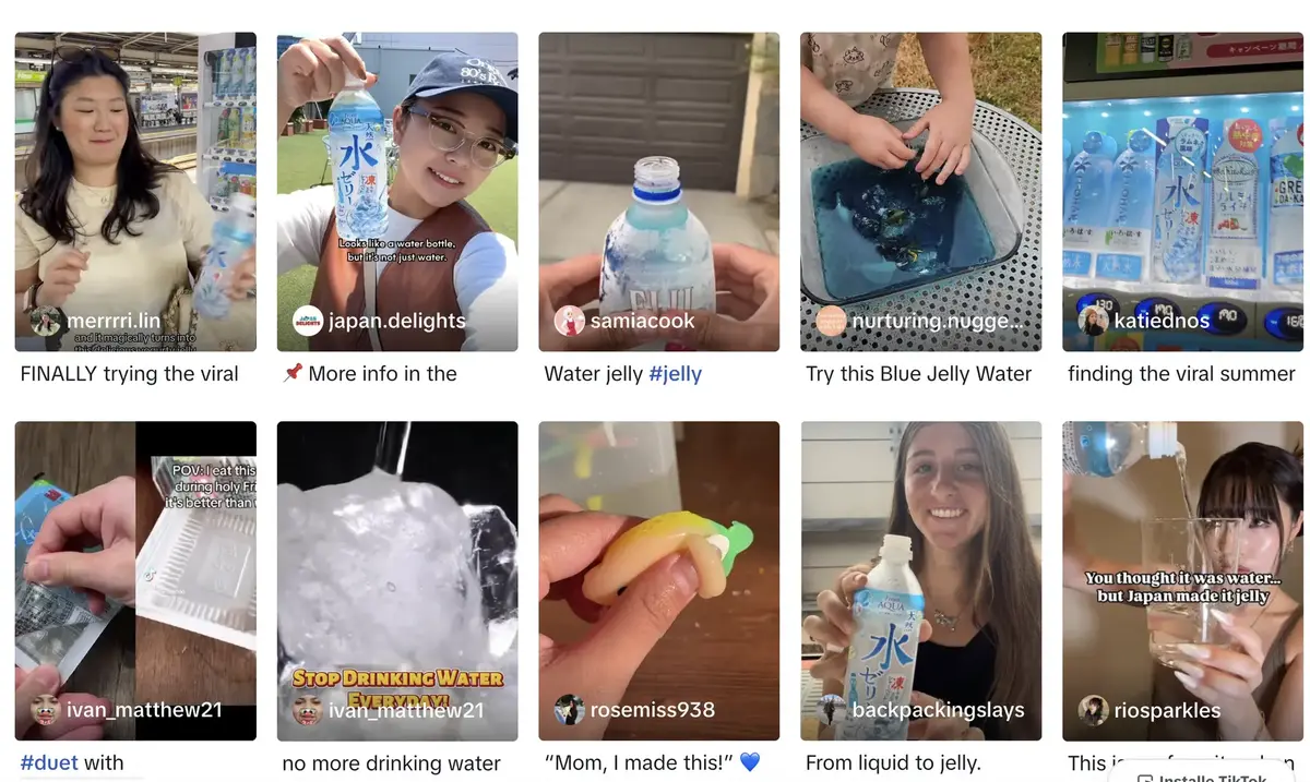 jely water, tiktok, japon, tendance