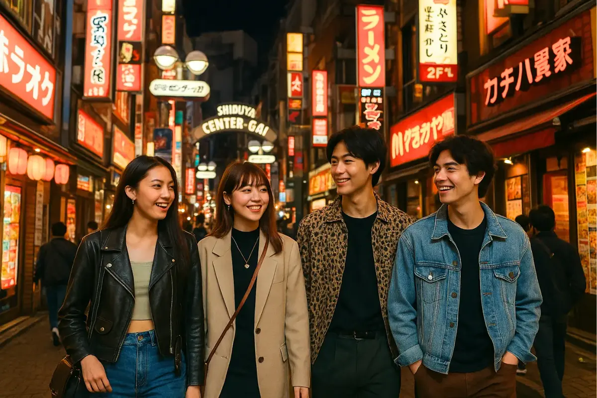 Jeunes Shibuya Tokyo trendy