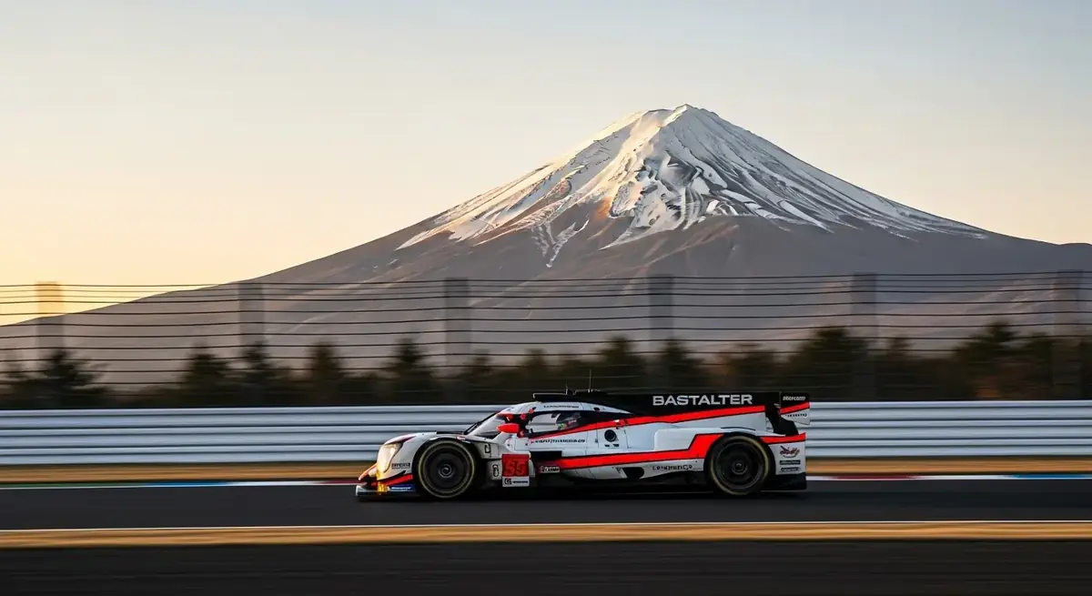 mont fuji, race car, japon
