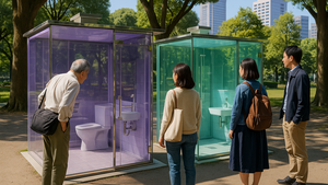 Des toilettes publiques transparentes à Tokyo : génie ou folie ? Les internautes se déchirent